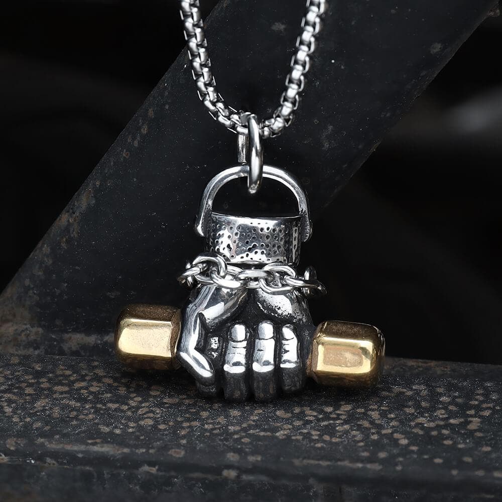 Fist Dumbbell Stainless Steel Pendant