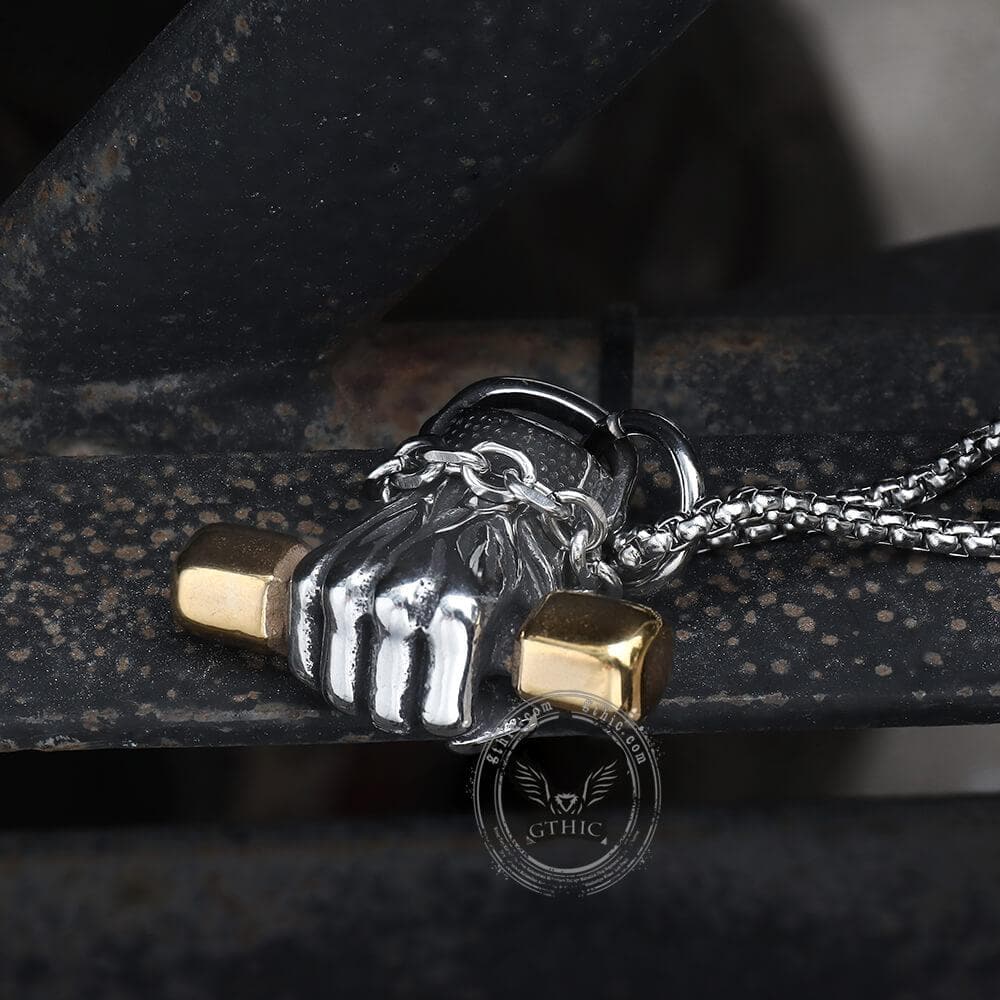 Fist Dumbbell Stainless Steel Pendant