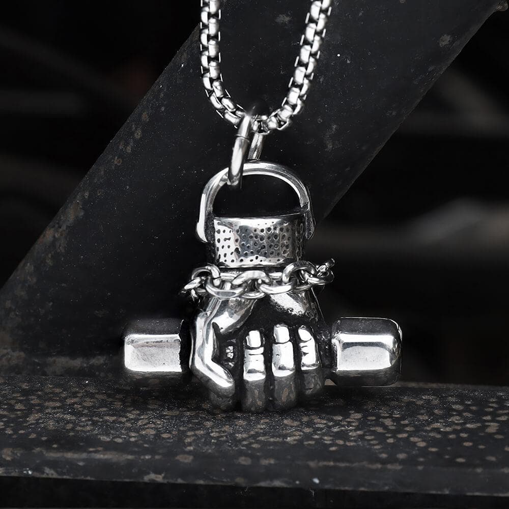 Fist Dumbbell Stainless Steel Pendant