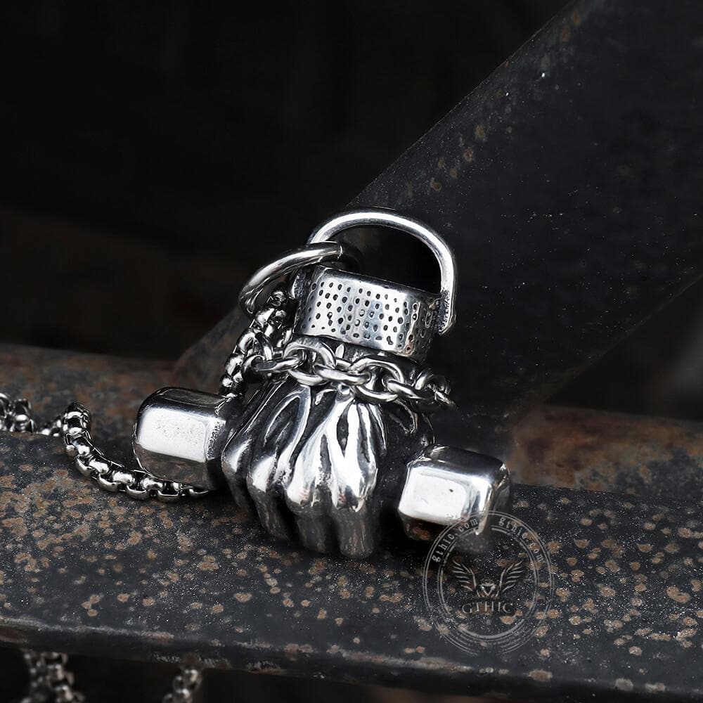 Fist Dumbbell Stainless Steel Pendant