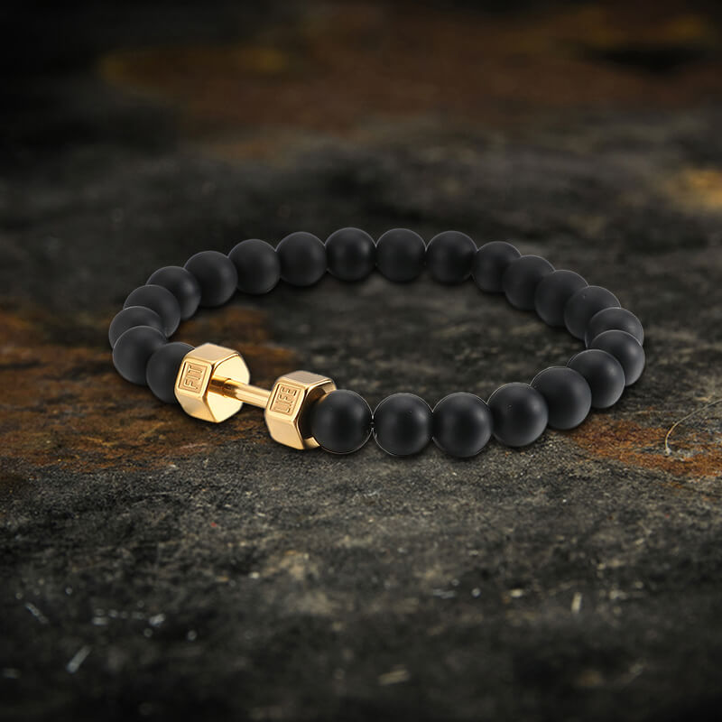 Fitness Barbell Stainless Steel Bead Bracelet | Gthic.com