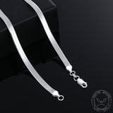 Flat Snake Chain Sterling Silver Necklace | Gthic.com