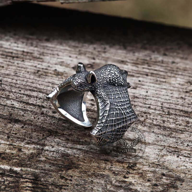 Flying Bat Stainless Steel Animal Ring – GTHIC