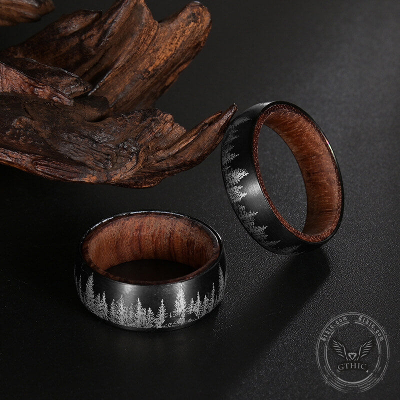 Forest Stainless Steel Wood Ring | Gthic.com
