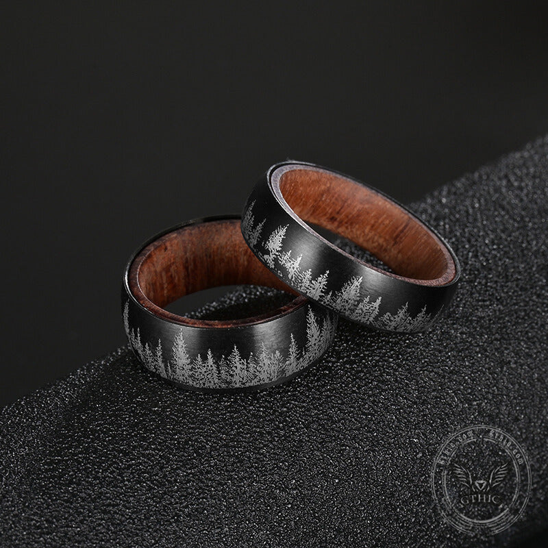 Forest Stainless Steel Wood Ring | Gthic.com