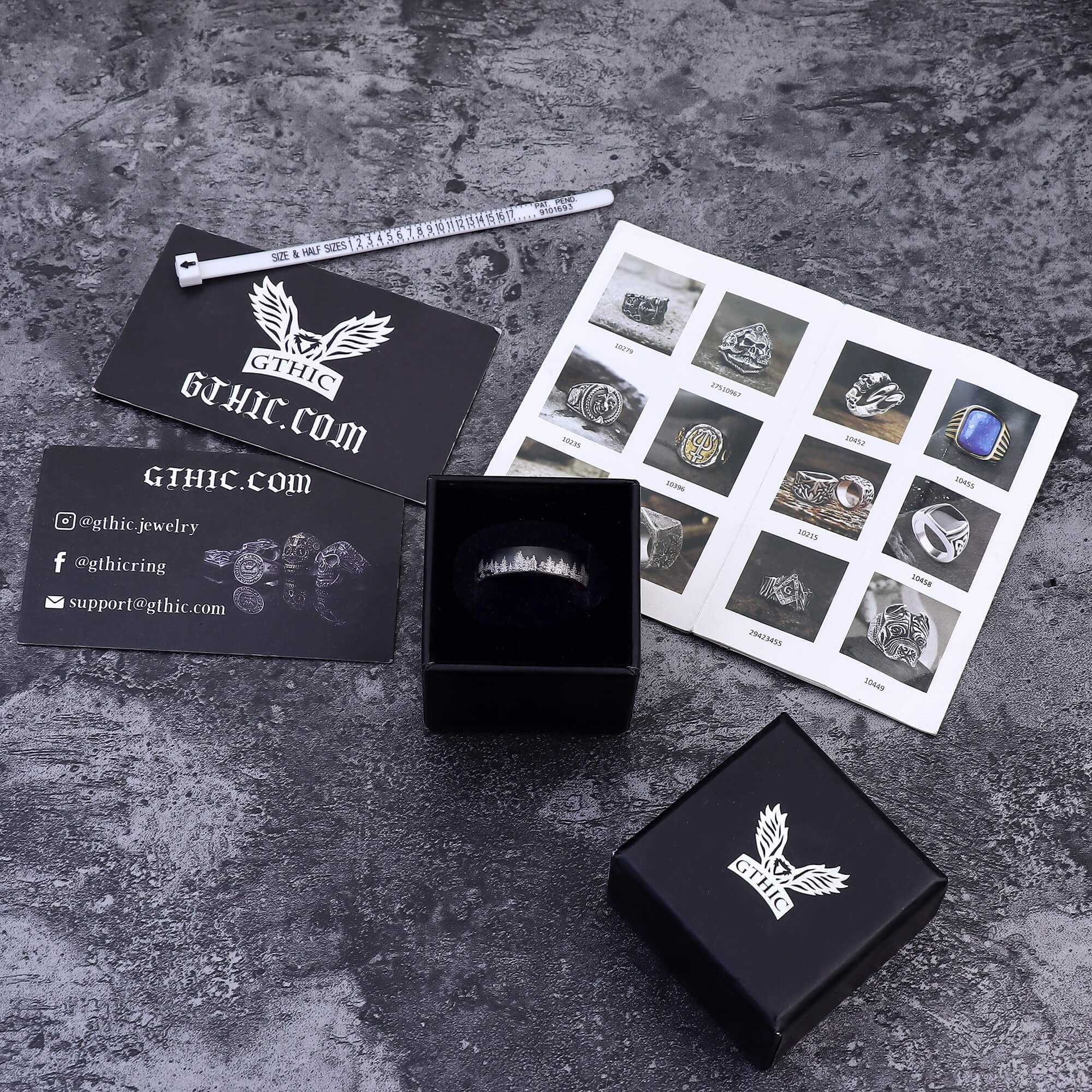 Forest Stainless Steel Wood Ring