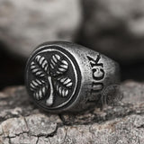 Four Leaf Clover Stainless Steel Lucky Ring