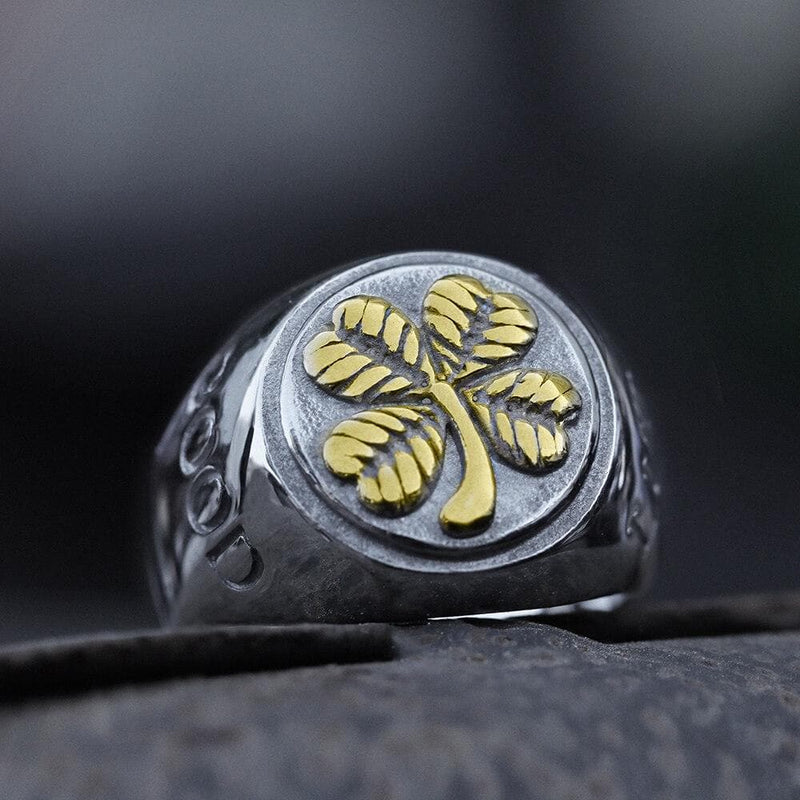 Four Leaf Clover Stainless Steel Lucky Ring