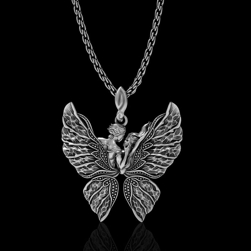 Free Love Butterfly Sterling Silver Pendant 01 | Gthic.com