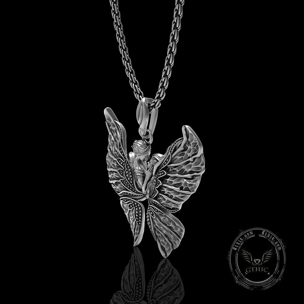 Free Love Butterfly Sterling Silver Pendant 03 | Gthic.com