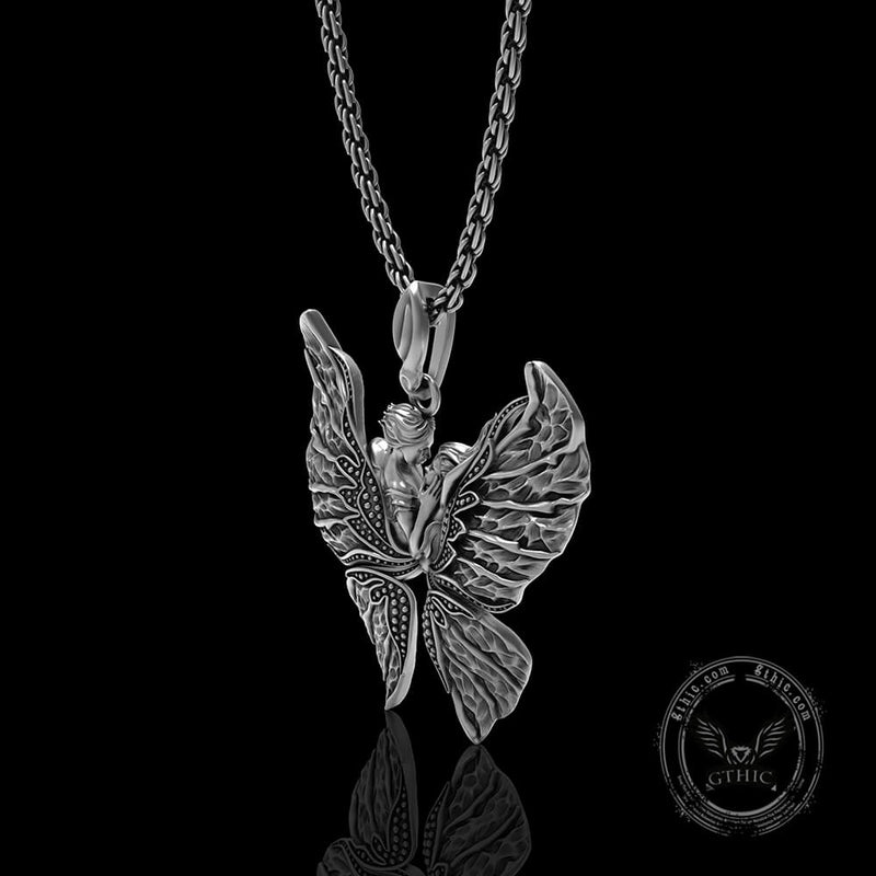 Free Love Butterfly Sterling Silver Pendant 03 | Gthic.com