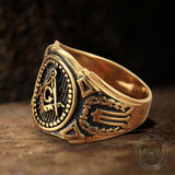 Freemasonry Symbol Stainless Steel Ring 02 | Gthic.com