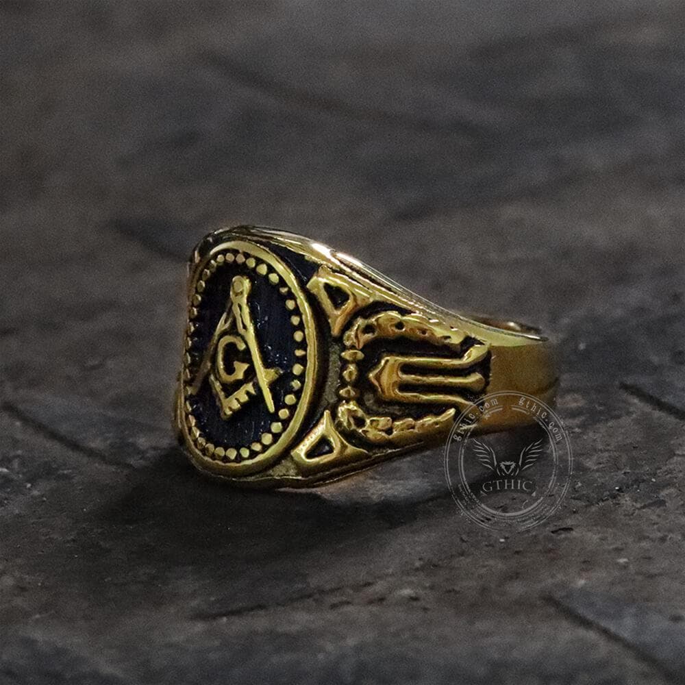 Freemasonry Symbol Stainless Steel Ring