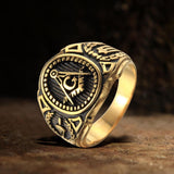 Freemasonry Symbol Stainless Steel Ring 01 | Gthic.com