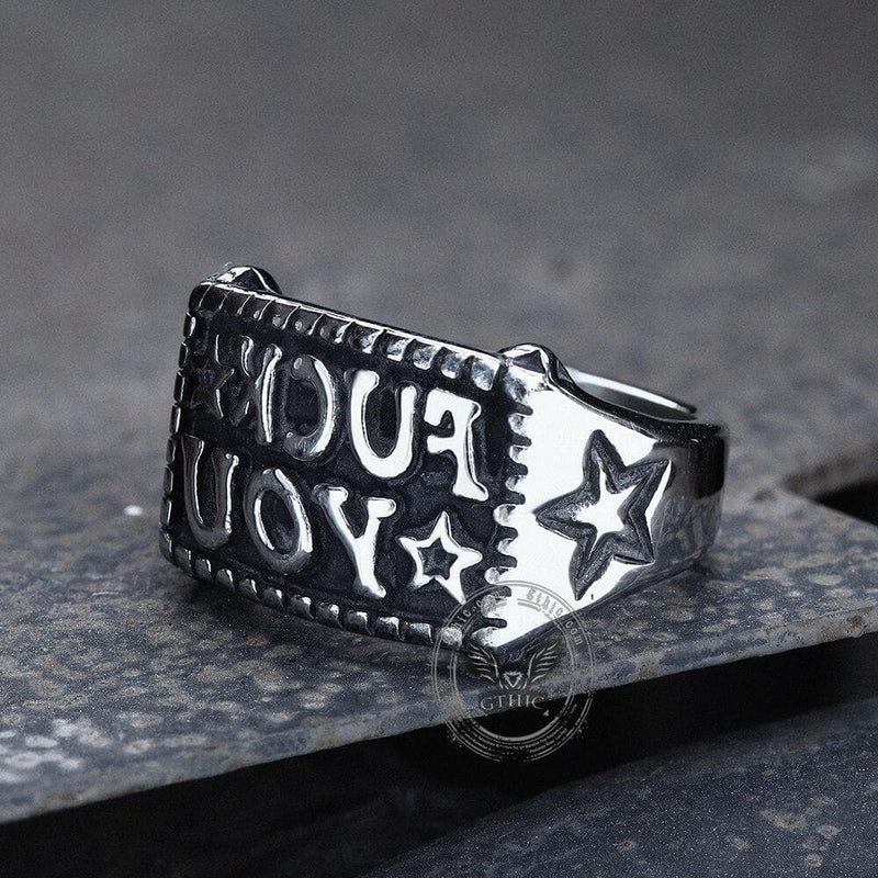 Fuck You Stainless Steel Ring | Gthic.com