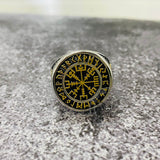 Futhark Runes Compass Sterling Silver Viking Ring | Gthic.com