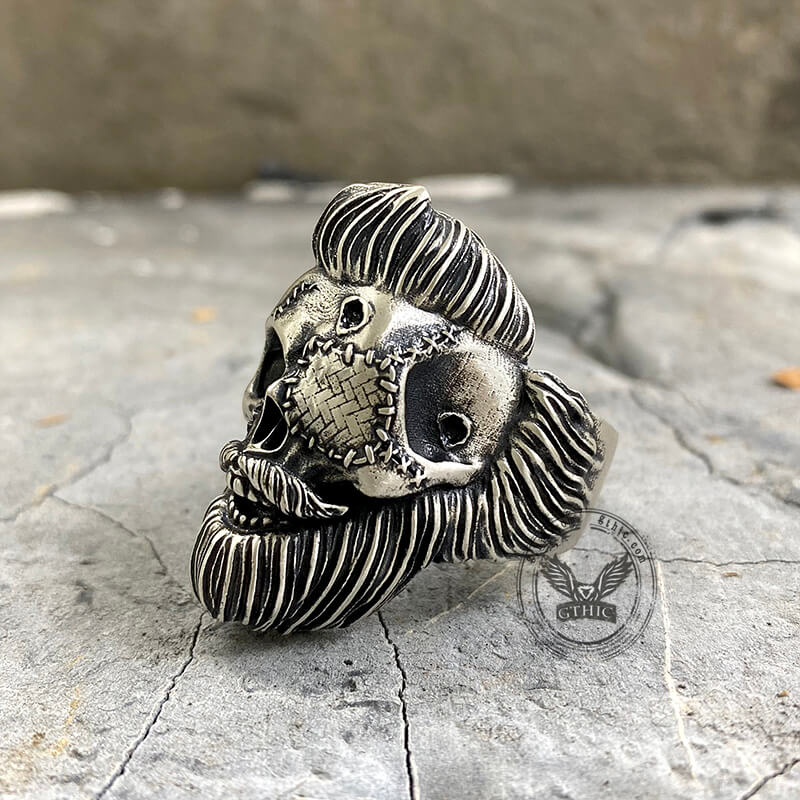 Gangster Sterling Silver Skull Ring 04 | Gthic.com