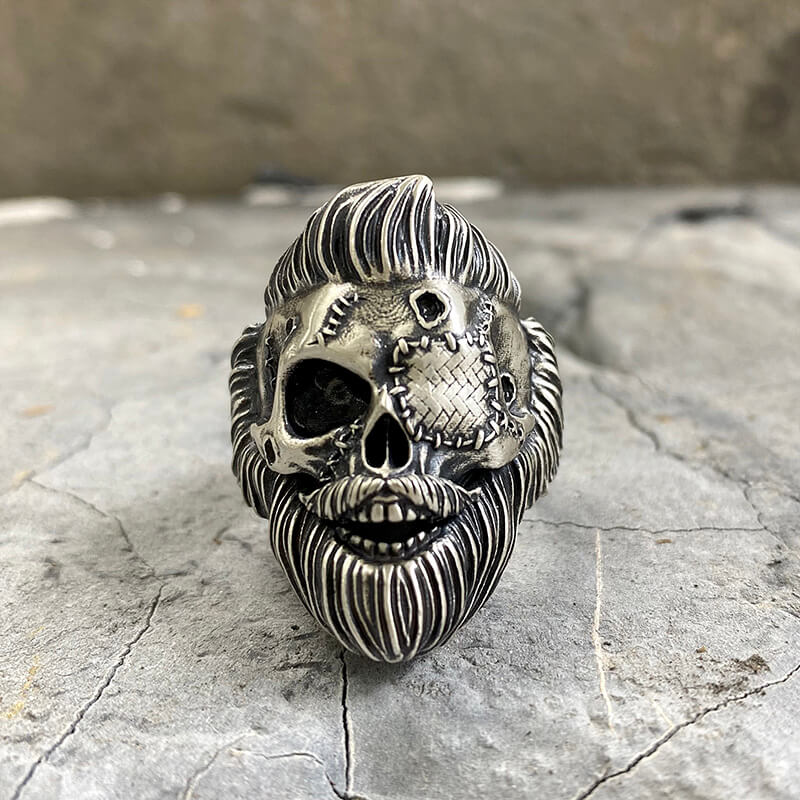 Gangster Sterling Silver Skull Ring 01 | Gthic.com