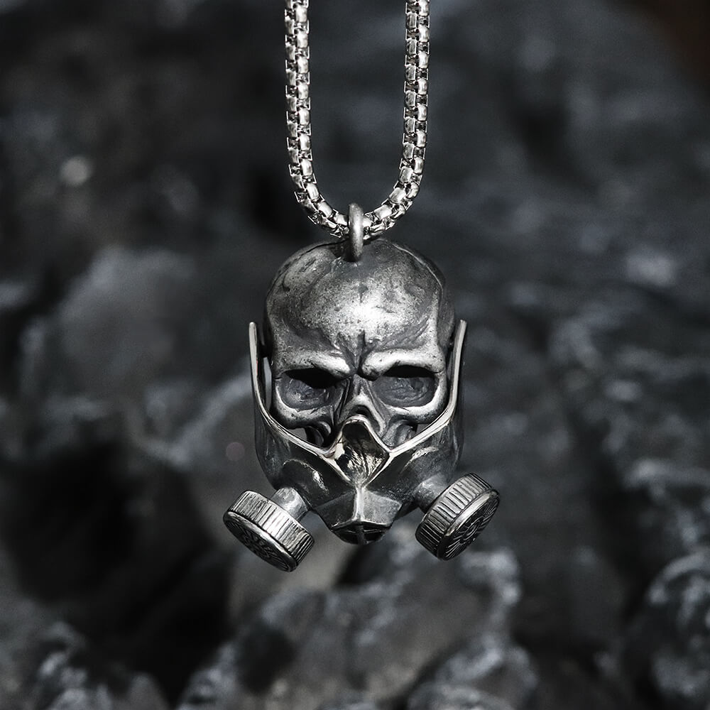 Gas Mask Skull Stainless Steel Pendant01 | Gthic.com