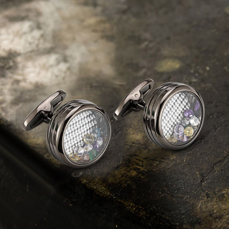 Gentleman Zircon Brass Cufflinks | Gthic.com