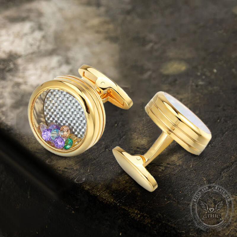 Gentleman Zircon Brass Cufflinks