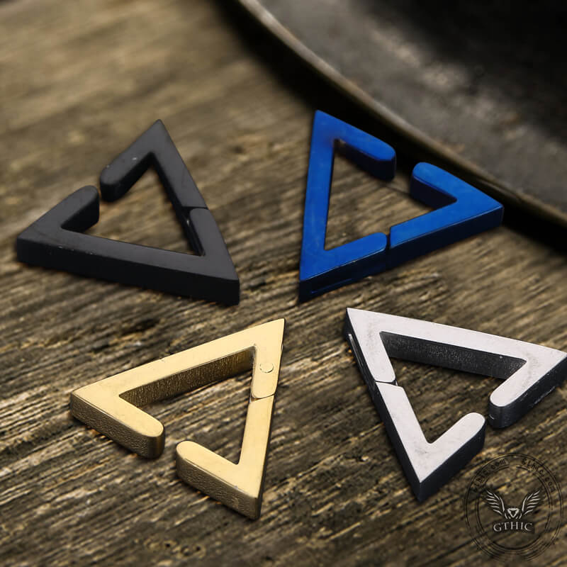 Geometric Triangle Stainless Steel Ear Clips | Gthic.com