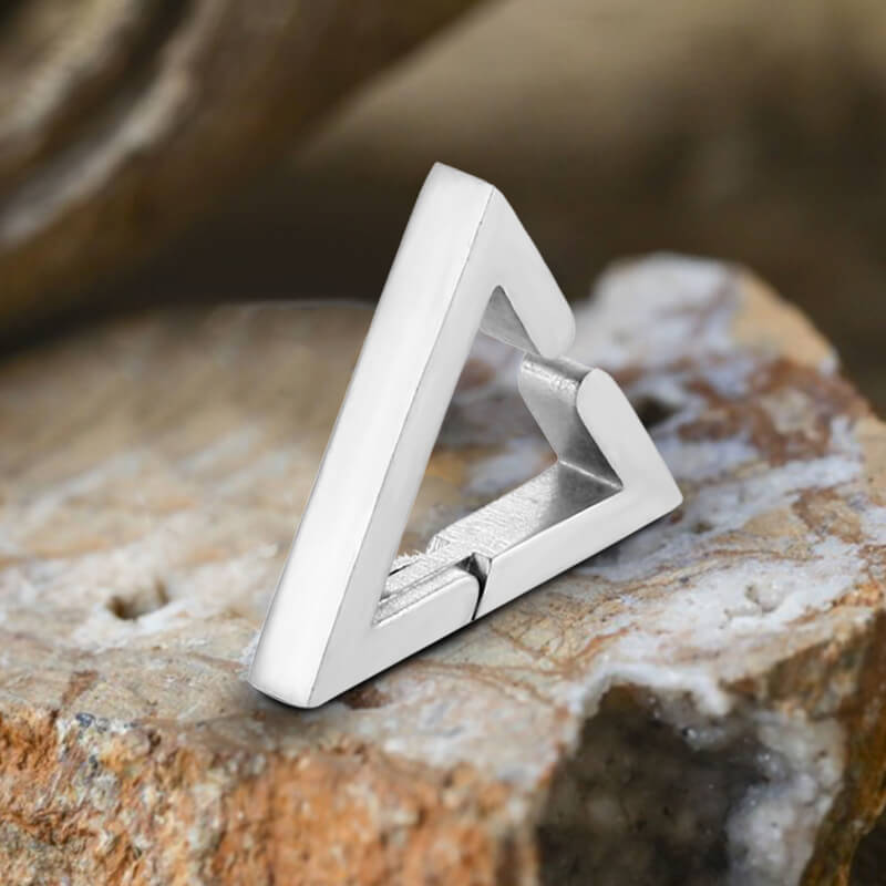 Geometric Triangle Stainless Steel Ear Cuffs