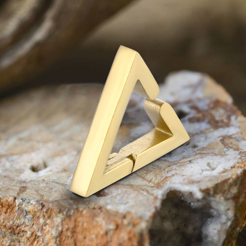 Geometric Triangle Stainless Steel Ear Cuffs