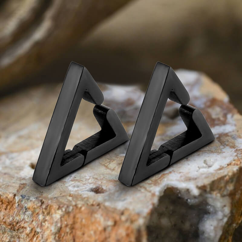 Geometric Triangle Stainless Steel Ear Cuffs