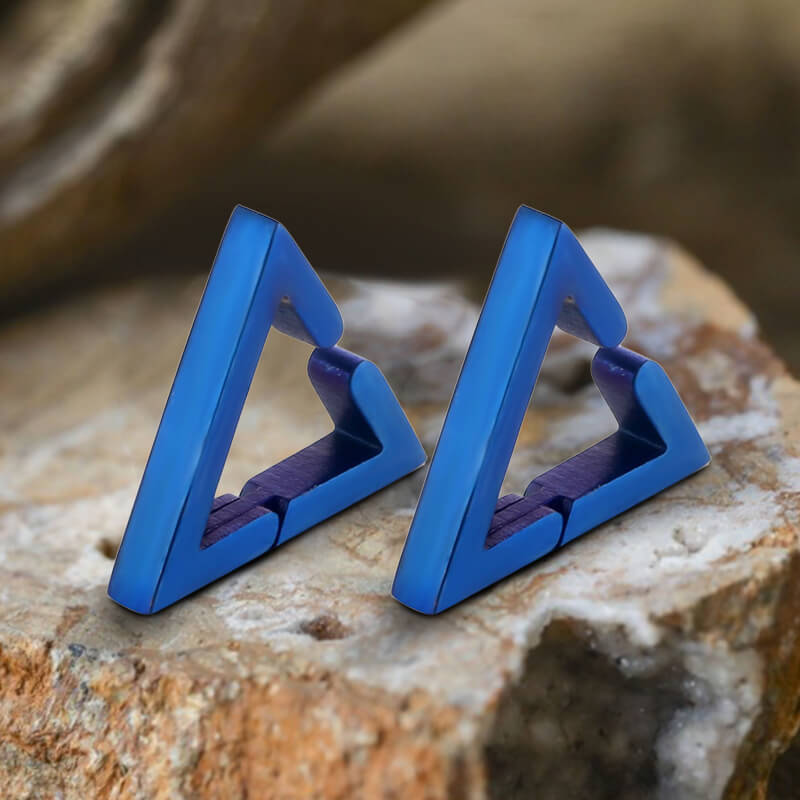 Geometric Triangle Stainless Steel Ear Cuffs