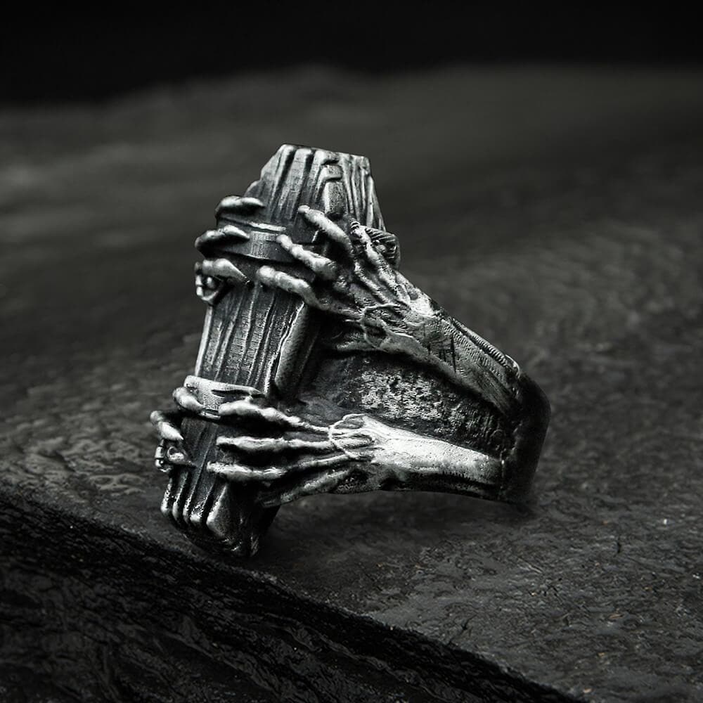 Ghost Claw Coffin Stainless Steel Ring 01 | Gthic.com