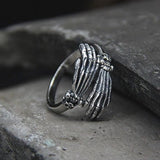 Ghost Claw Sterling Silver Skull Ring