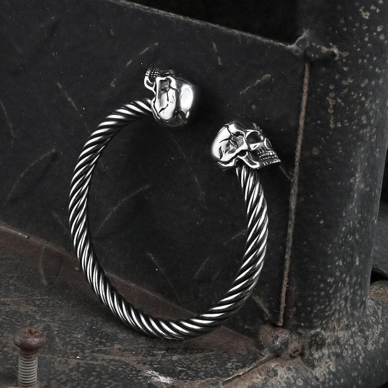 Ghost Head Stainless Steel Opening Bracelet | Gthic.com