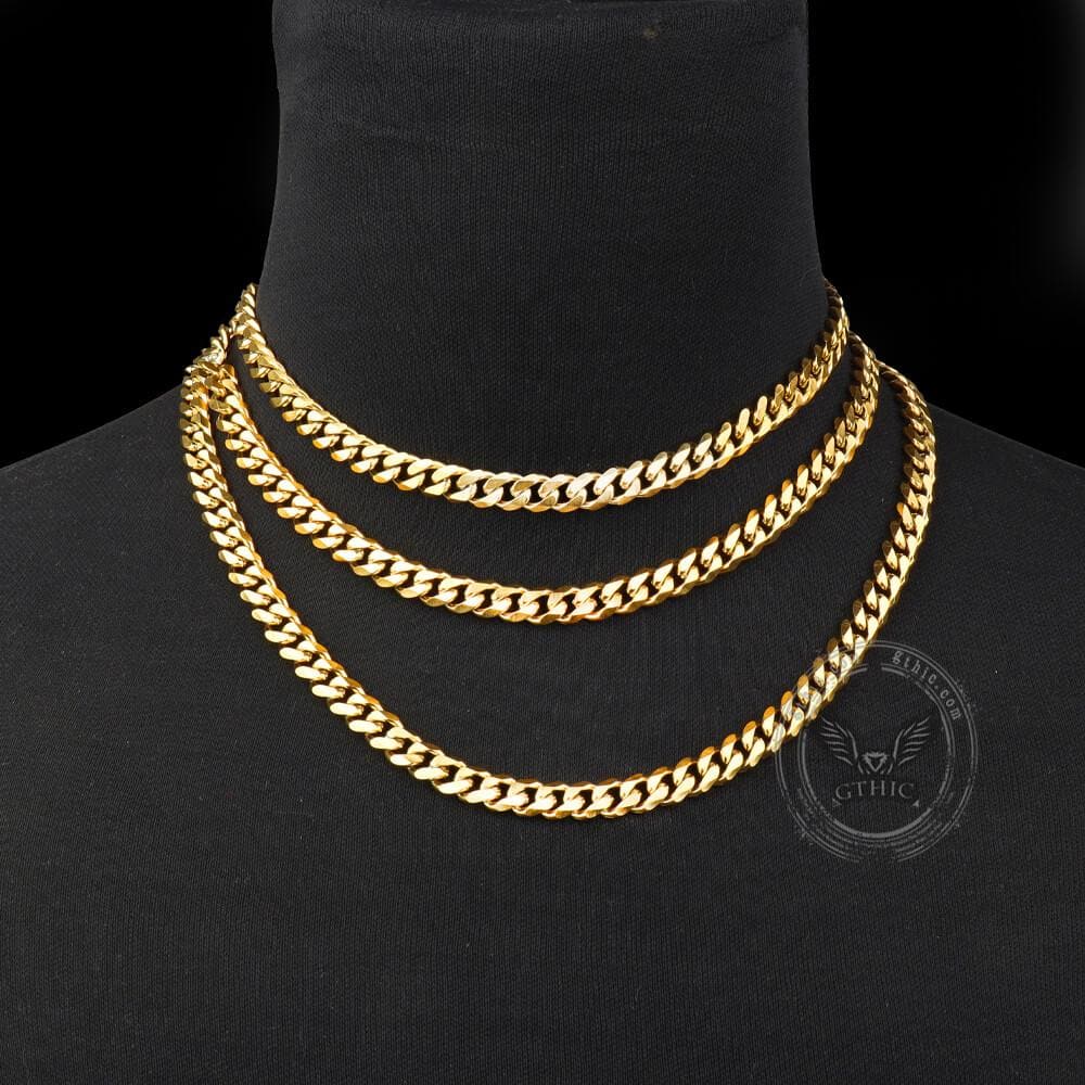 Gold Cuban Link Stainless Steel Chain Necklace