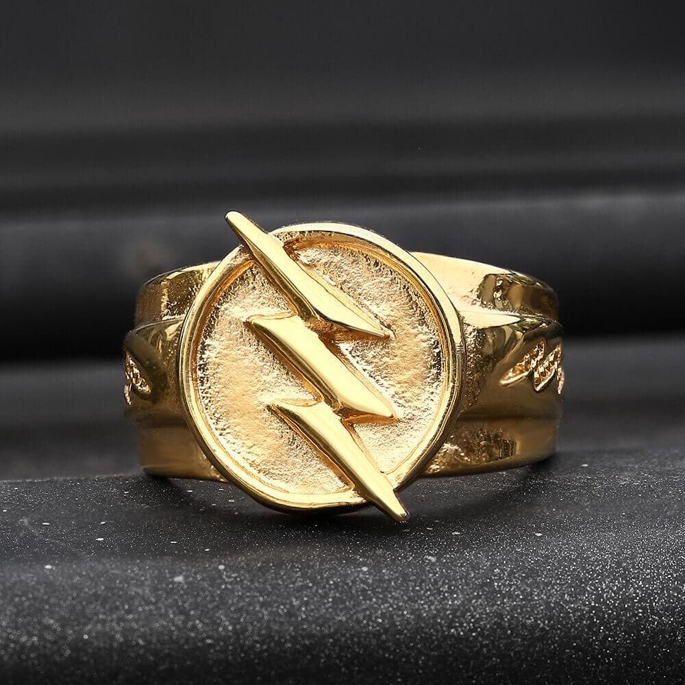 Gold Lightning Stainless Steel Ring