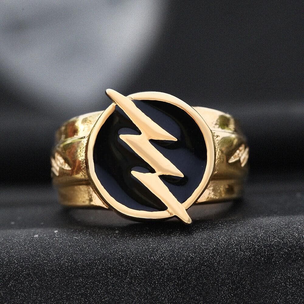 Jiangtao The Flash Season Cosplay Reverse Flash Ring 316L Stainless Steel  Mens Gift Jewelry (Gold, 8)|Amazon.com