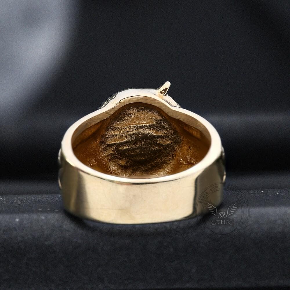 Gold Lightning Stainless Steel Ring