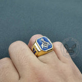 Gold Plated Freemason Stainless Steel Masonic Ring | Gthic.com
