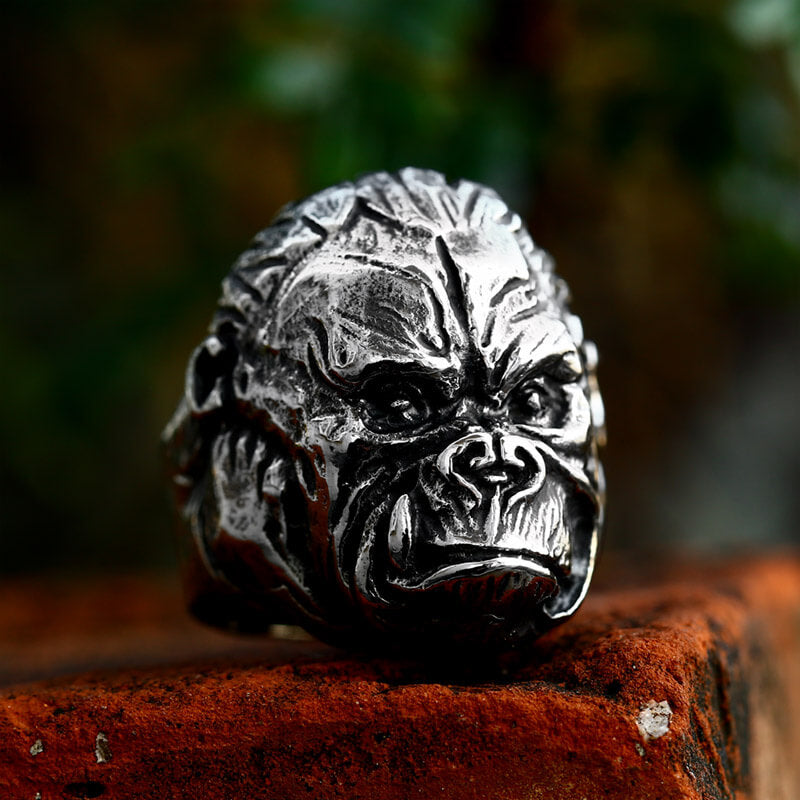 Gorilla King Stainless Steel Animal Ring | Gthic.com