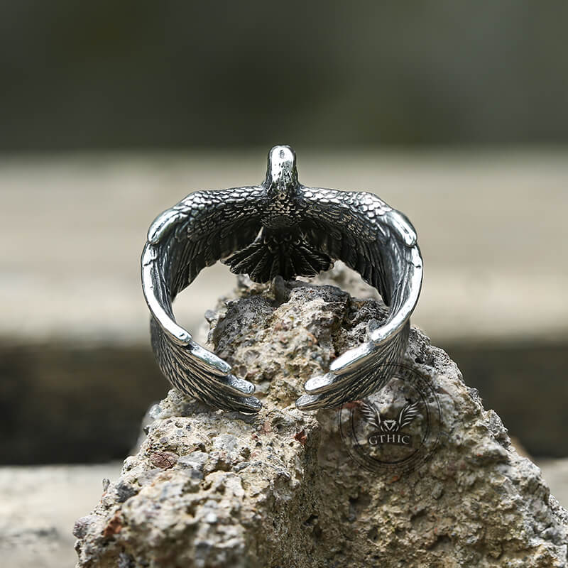 Goshawk Eagle Stainless Steel Animal Ring