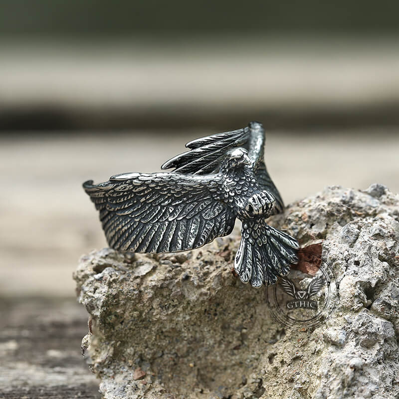 Goshawk Eagle Stainless Steel Animal Ring