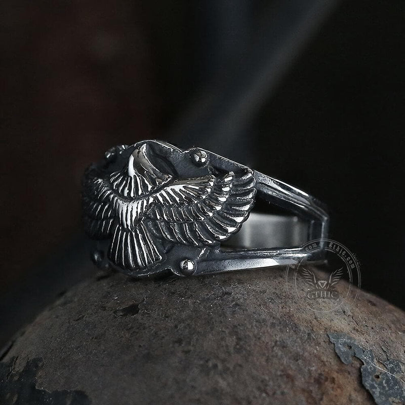Goshawk Stainless Steel Ring | Gthic.com
