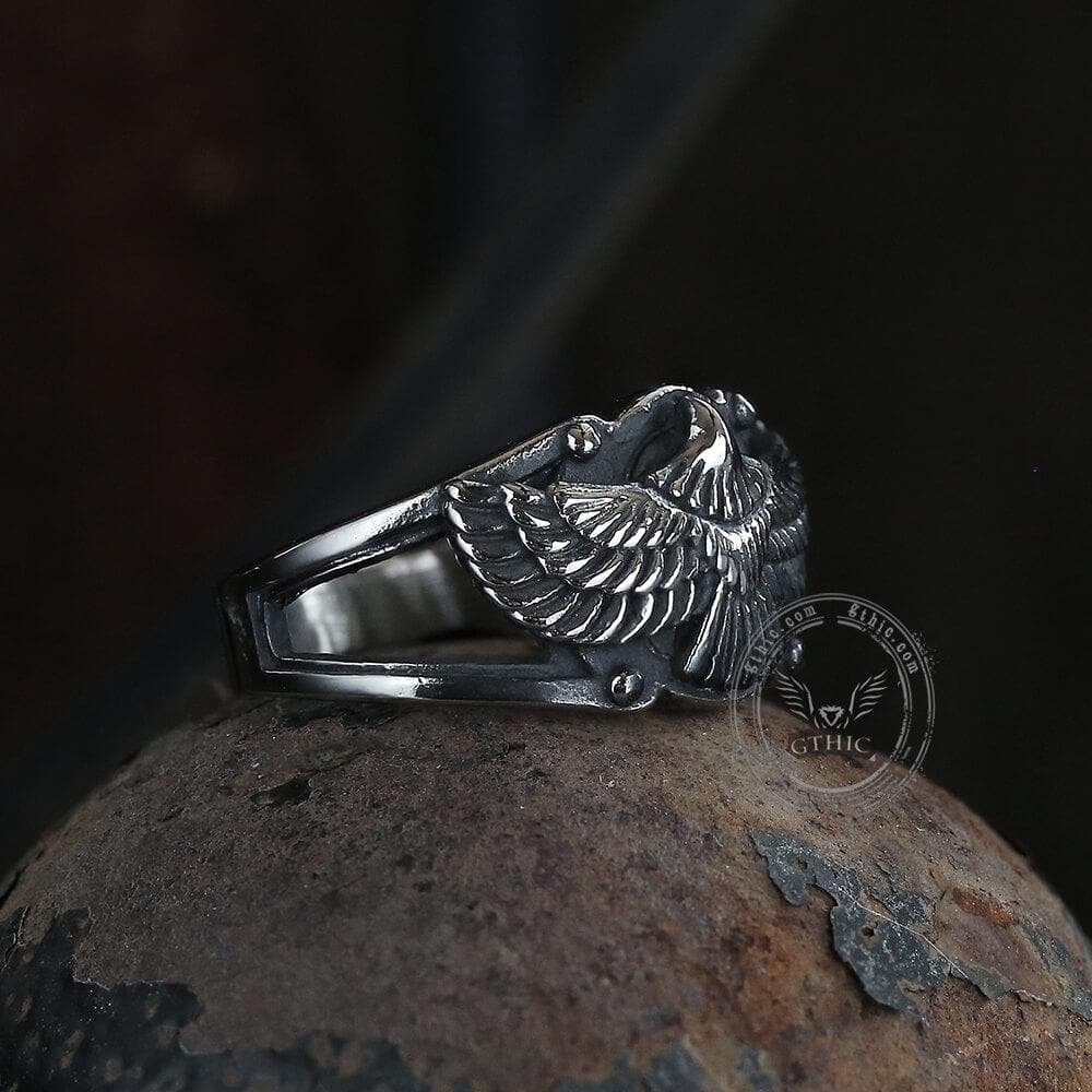 Goshawk Stainless Steel Ring | Gthic.com