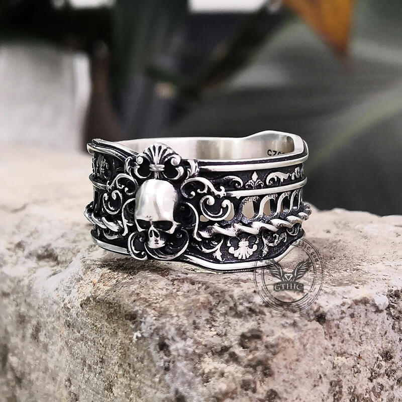 Goth Skull Sterling Silver Ring | Gthic.com