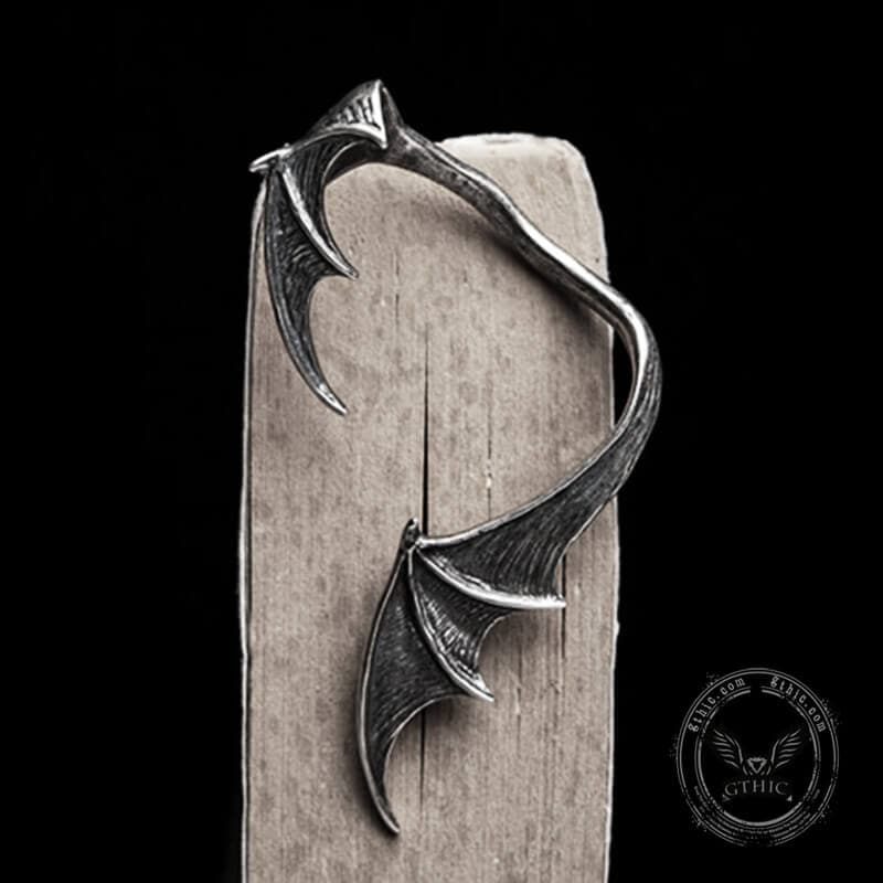 Gothic Bat Wing Sterling Silver Stud Earrings | Gthic.com