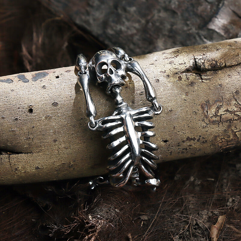 Sterling Silver Skeleton Hand Skull Key Chain