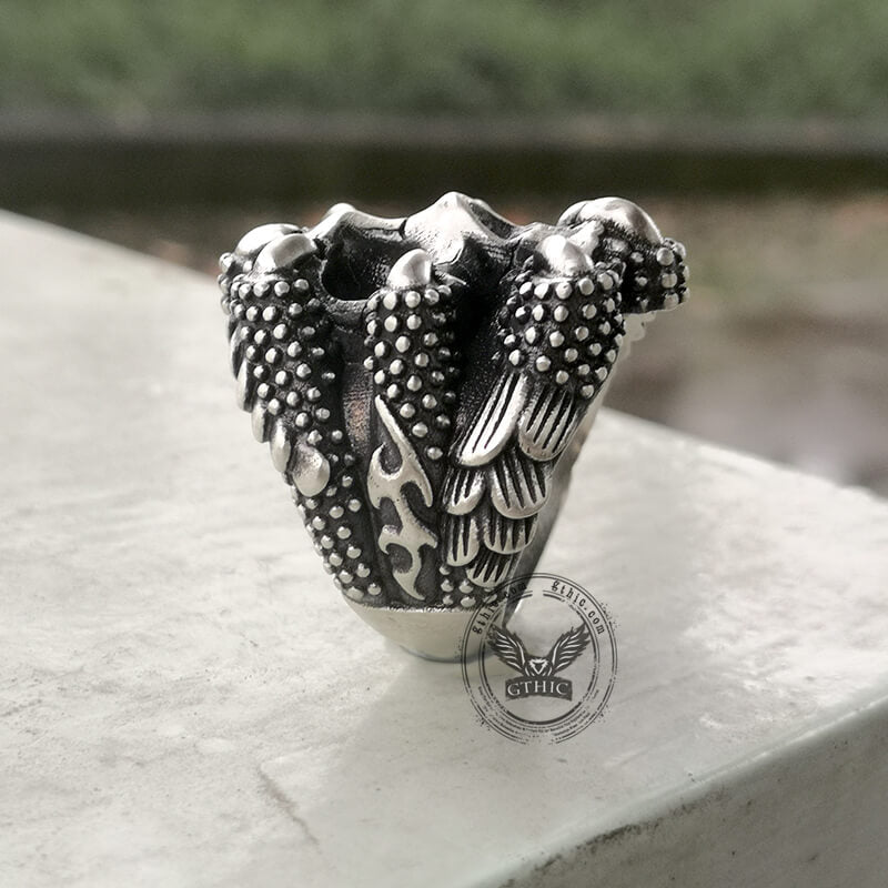 Gothic Claw Skull Sterling Silver Ring | Gthic.com