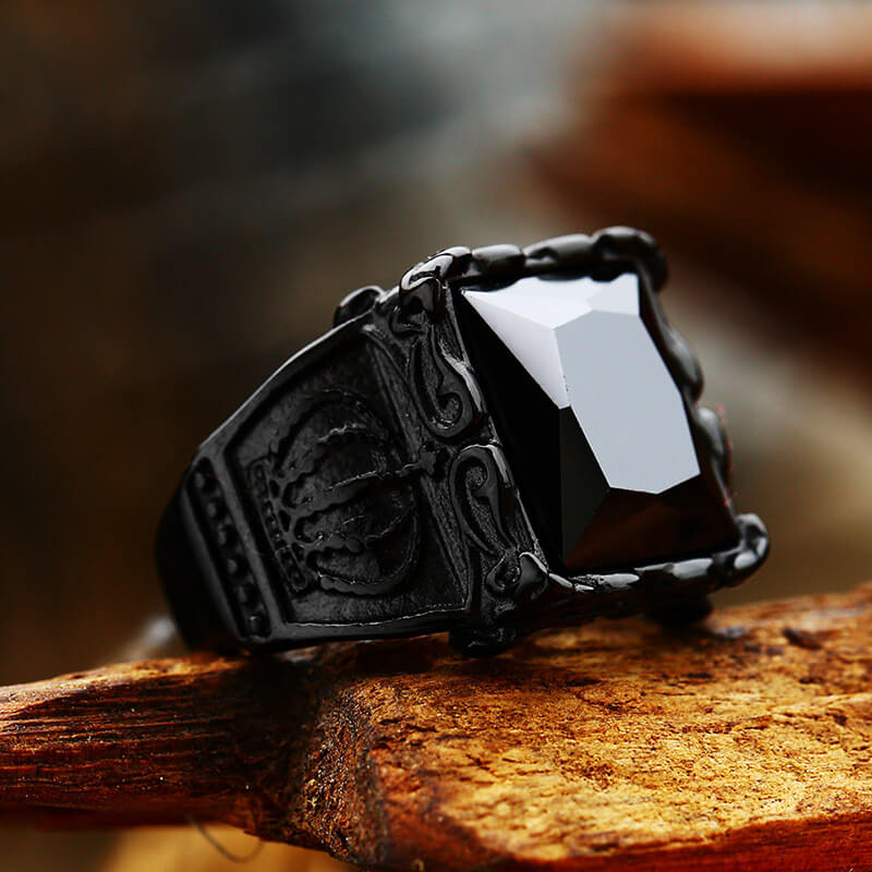 Gothic Crown Stainless Steel CZ Ring  | Gthic.com
