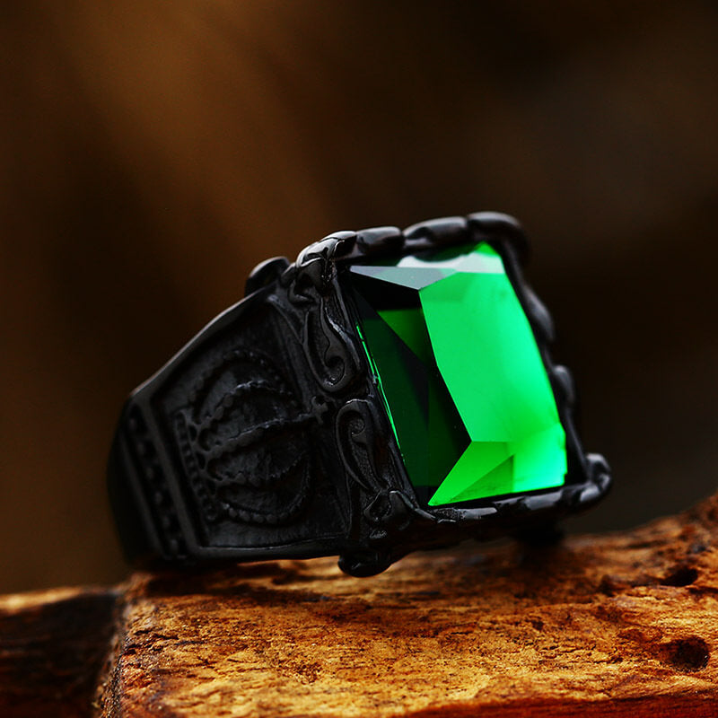 Asymmetric Green Emerald Cut Moissanite Diamond Cluster Ring – Eurekalook