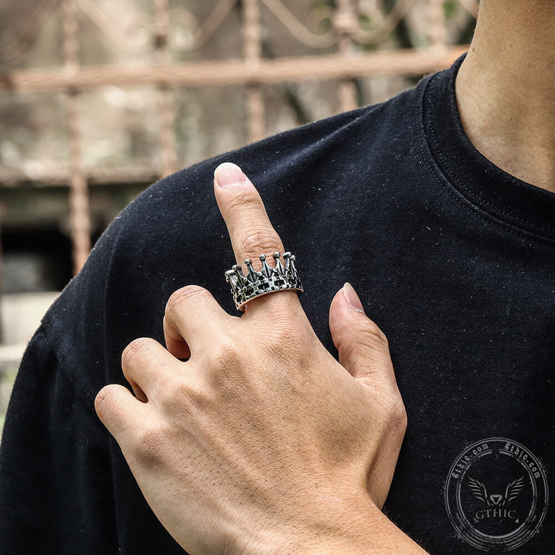 Gothic Crown Stainless Steel Punk Ring